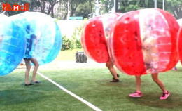playing nice and cute zorb ball